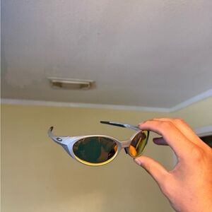 Silver Sport Sunglasses with Orange Mirrored Lenses Oakley Oakleys